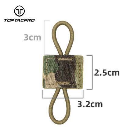 TOPTACPRO Tactical MOLLE Elastic Holder 2PCS Army Binding Retainer EDC Elastic Holder for Antenna Stick Pipe Tactical Vest Tactical Pouch Military Hiking Elastic Holder