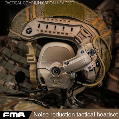 FMA&FCS AMP Tactical Headset For Communication With Noise Reduction Quick Release Switch V60 PTT Upgraded