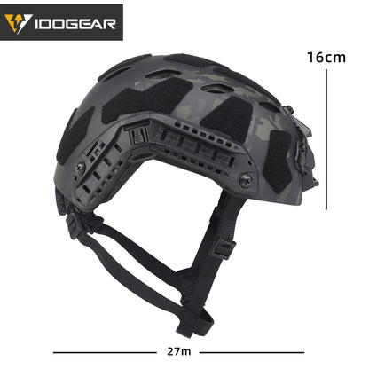 IDOGEAR Tactical FAST Helmet SF Style SUPER High Cut FAST Helmet 7.5mm Thickness Full Protective Version PJ Tactical Fast Helmet Head Outdoor Wargame Training Protect Gear 6802