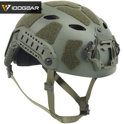 IDOGEAR Tactical FAST Helmet SF Style SUPER High Cut FAST Helmet 7.5mm Thickness Full Protective Version PJ Tactical Fast Helmet Head Outdoor Wargame Training Protect Gear 6802