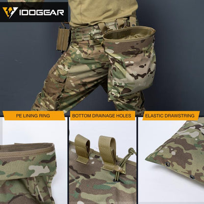 IDOGEAR MOLLE Magazine Dump Pouch Tactical Mag Drop Pouch Recycling Bag Storage Blet Bag 3550