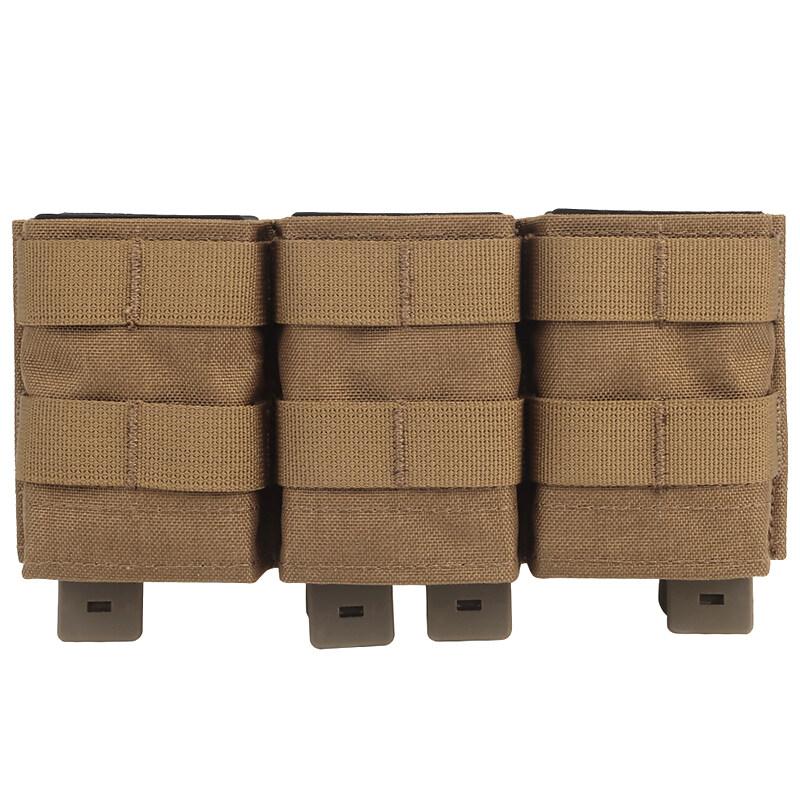 IDOGEAR Tactical Triple Magazine Pouch For 5.56mm Mag with Hard Insert Carrier Quick Draw Military Molle Mag Pouch MG-F-12