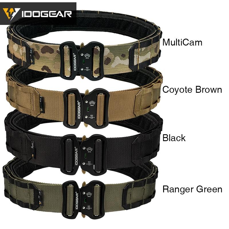 IDOGEAR 2 Inch Tactical Belt with Magazine Pouch Set for 9mm 556 Mag Soft Shell Mag Pouch With MOLLE Belt Military Combat Belt 3414