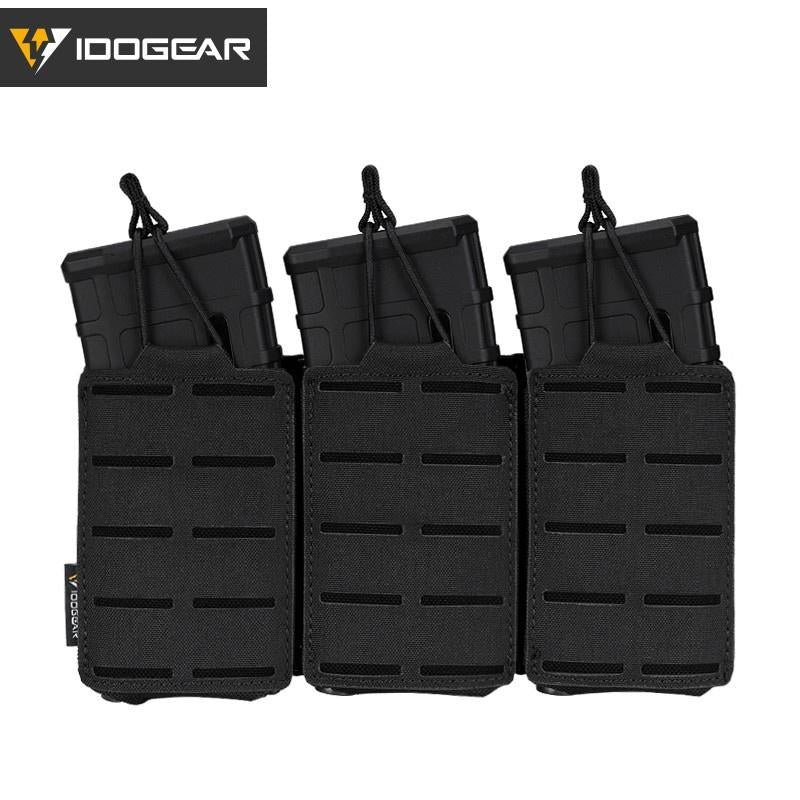 Hot IDOGEAR Tactical Triple Mag Pouch LSR 556 Pouch Military MOLLE Magazine Carrier Holder Pouch Laser Cut 3567