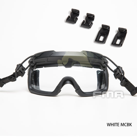 FMA Tactical Protective Glasses For Tactical Helmet Protective Glasses Anti Fog Dust Paintball gear white lens Tactical Hiking Camping Wargame Military Airsoft Gear 1333