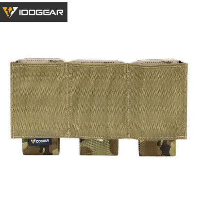 IDOGEAR Tactical DOPE 556 Triple Mag Pouch 500D Velcro Hook&loop Chest Front Panel Partition Pouch Attachable Outdoor Military Hiking Camping 3598