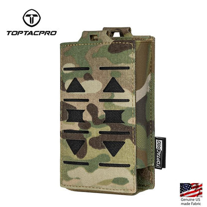 TOPTACPRO Tactical Single Mag Pouch for 556 Mag Open Top Quick Draw Military MOLLE Mag Carrier Nylon Tactical Belt-Pouch Tactical Camouflage Mag Pouch 8514