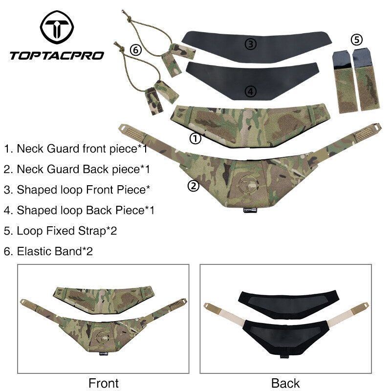 TOPTACPRO Tactical Neck Brace Collar Neck Protector Neck Guards For JPC FCSK 6094 CPC Vest Quick Release 8905