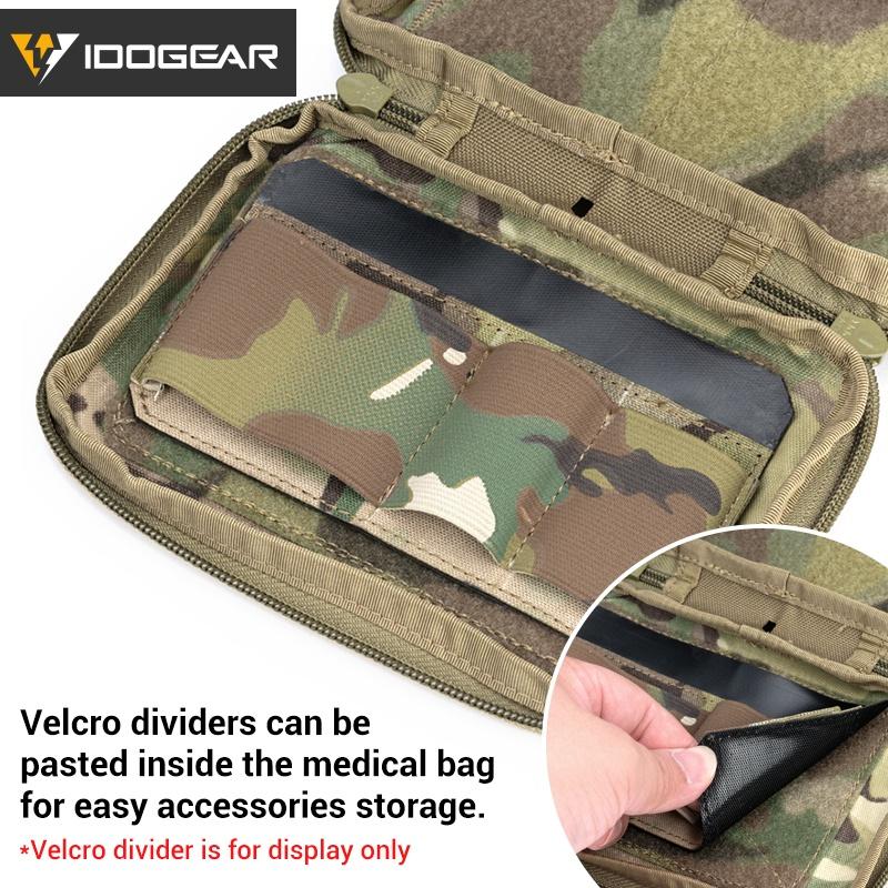 IDOGEAR Tactical Medical Pouch TRA Style EMT Trauma Kit Carrier Saber MOLLE Storage Bag Tactical Scissors Pouch  Multi-function Tool Bag 3583