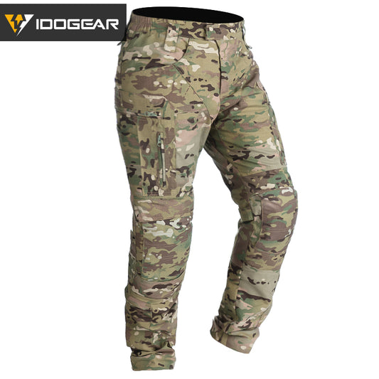 IDOGEAR Combat UFS Flex Pants Tactical Pants w/ Knee Pads Camo Trousers For Military, Airsoft, Shooting Sports  3209