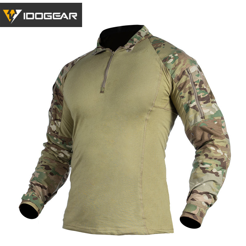 IDOGEAR G4 tactical Shirt With Elbow Pads Tactical Shirt Camo Multicam Hunting Shirt 3112