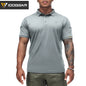 IDOGEAR Men's Tactical T-Shirt Short Sleeve Polo Shirt Quick Dry Plain Polo Shirt Breathable Lapel Neck Top 3113