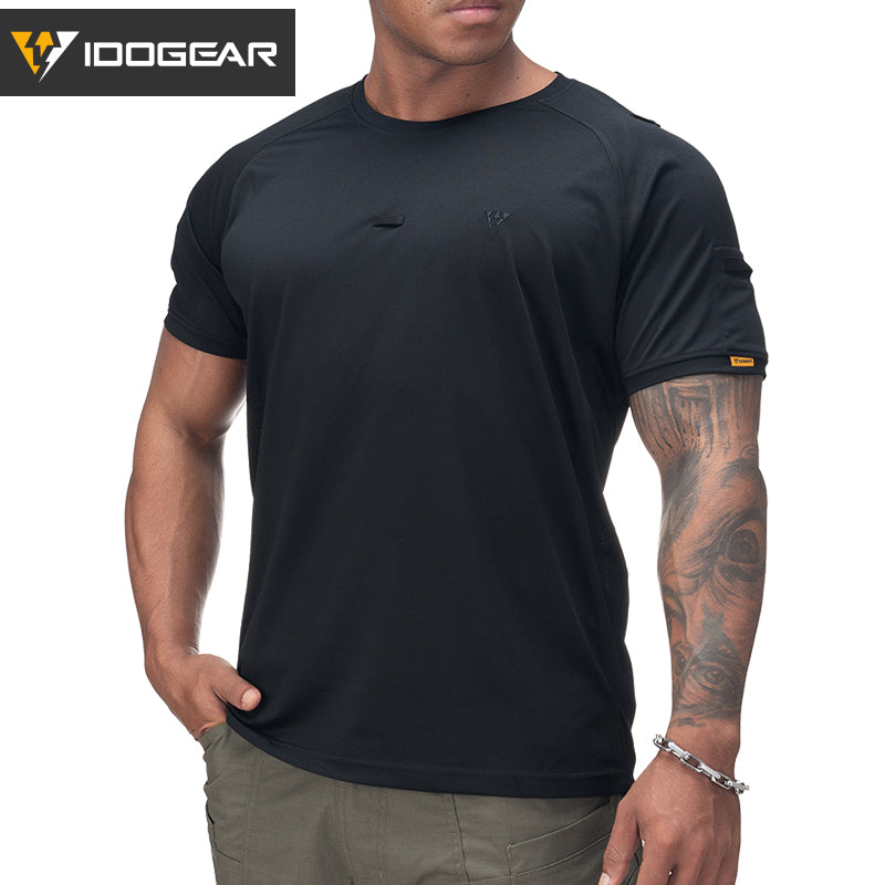 IDOGEAR Men's T-shirts Round Neck Shirt Suit for Outdoor Sports Shirt Quick Dry Casual Summer Clothing 3114