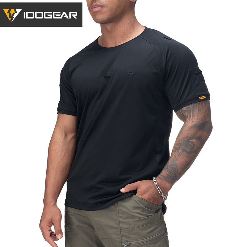 IDOGEAR Men's T-shirts Round Neck Shirt Suit for Outdoor Sports Shirt Quick Dry Casual Summer Clothing 3114