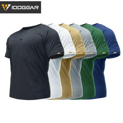 IDOGEAR Men's T-shirts Round Neck Shirt Suit for Outdoor Sports Shirt Quick Dry Casual Summer Clothing 3114