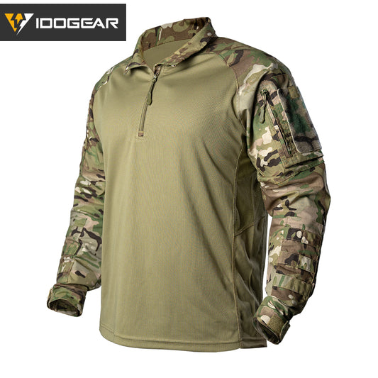 IDOGEAR UFS Tactical Shirt BDU Combat Clothes With Elbow Pads with Arm Big Pockets Slight Elasticity Shirt Breathable Top 3116