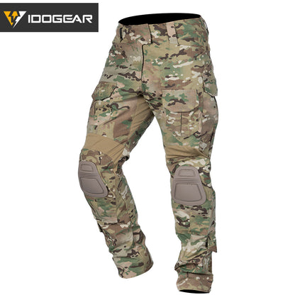 IDOGEAR G3 Combat Pants with Knee Pads Multicam Men Pants For Hunting, Paintball Camo Trousers 3205