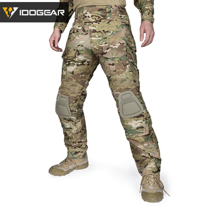 IDOGEAR G3 Combat Pants with Knee Pads Multicam Men Pants For Hunting, Paintball Camo Trousers 3205