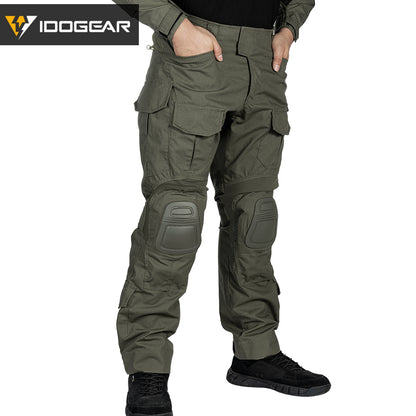 IDOGEAR G3 Combat Pants with Knee Pads Multicam Men Pants For Hunting, Paintball Camo Trousers 3205