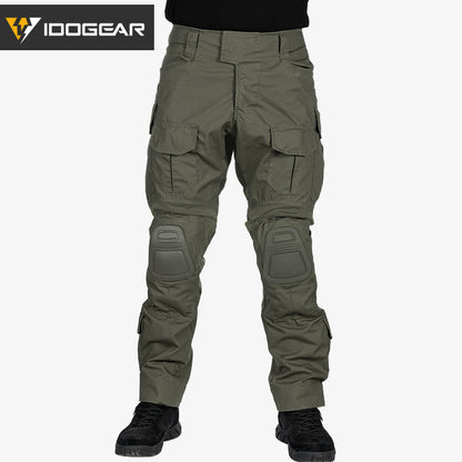 IDOGEAR G3 Combat Pants with Knee Pads Multicam Men Pants For Hunting, Paintball Camo Trousers 3205