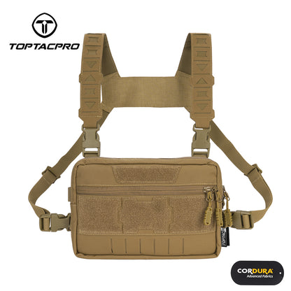 TOPTACPRO Tactical Chest Rig Bag Chest Recon Bag MOLLE Adjustable Shoulder Strap Pack 8511