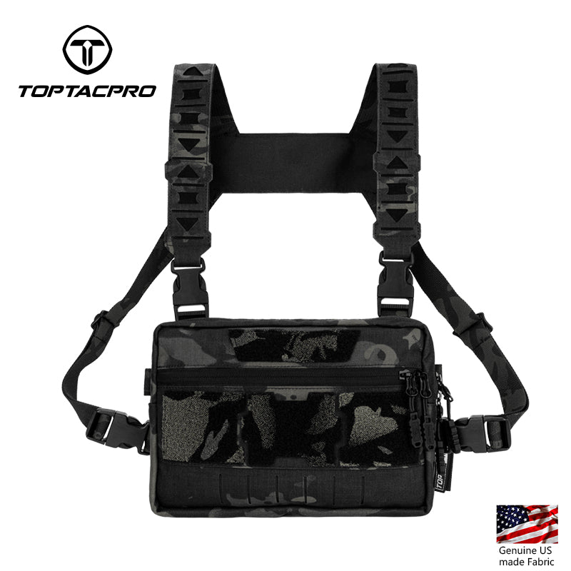 TOPTACPRO Tactical Chest Rig Bag Chest Recon Bag MOLLE Adjustable Shoulder Strap Pack 8511