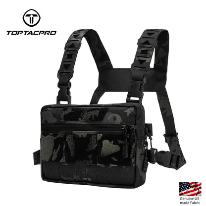 TOPTACPRO Tactical Chest Rig Bag Chest Recon Bag MOLLE Adjustable Shoulder Strap Pack 8511