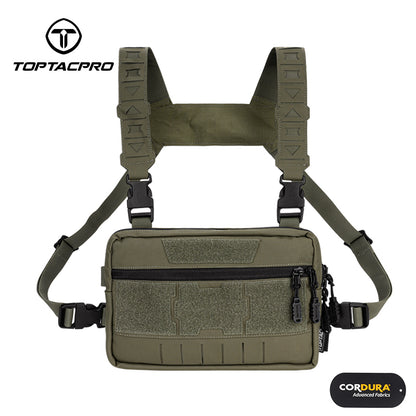 TOPTACPRO Tactical Chest Rig Bag Chest Recon Bag MOLLE Adjustable Shoulder Strap Pack 8511