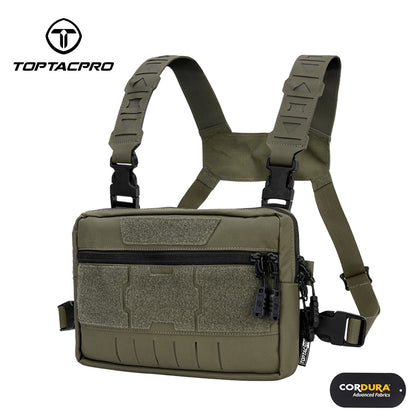 TOPTACPRO Tactical Chest Rig Bag Chest Recon Bag MOLLE Adjustable Shoulder Strap Pack 8511