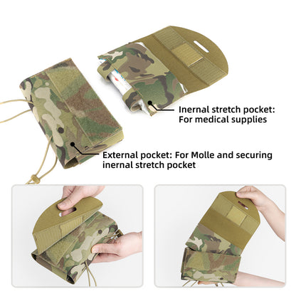 TOPTACPRO Tactical Medical Pouch First Aid Kit EMT IFAK Pouch Molle Micro Medical Pouch Blow-Out Pouch EMT EDC Emergency Bag 8532