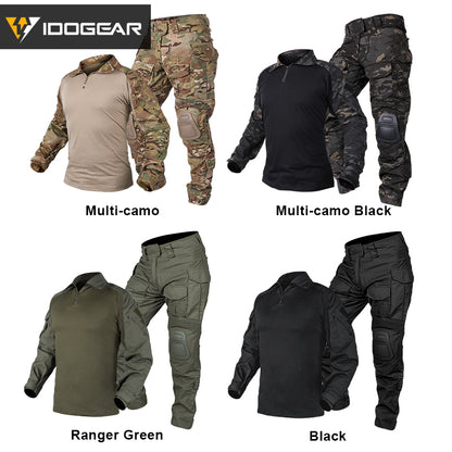 TOP SALE🔥| IDOGEAR G3 Combat Suit Shirts & Pants with Knee Pads Update Version Camo Tactical Uniforms (set) UT3001