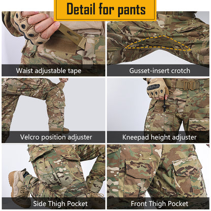 TOP SALE🔥| IDOGEAR G3 Combat Suit Shirts & Pants with Knee Pads Update Version Camo Tactical Uniforms (set) UT3001