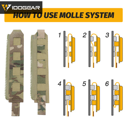 IDOGEAR Tactical Zipper Connection 500D Nylon YKK Zipper Board MOLLE Back Board Adapter Camo Lightweight Universal FCSK3.0 3950