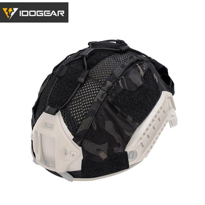 IDOGEAR Tactical Helmet Cover For Maritime Helmet with NVG Battery Pouch Hook&loop Style Camo Headwear 3812