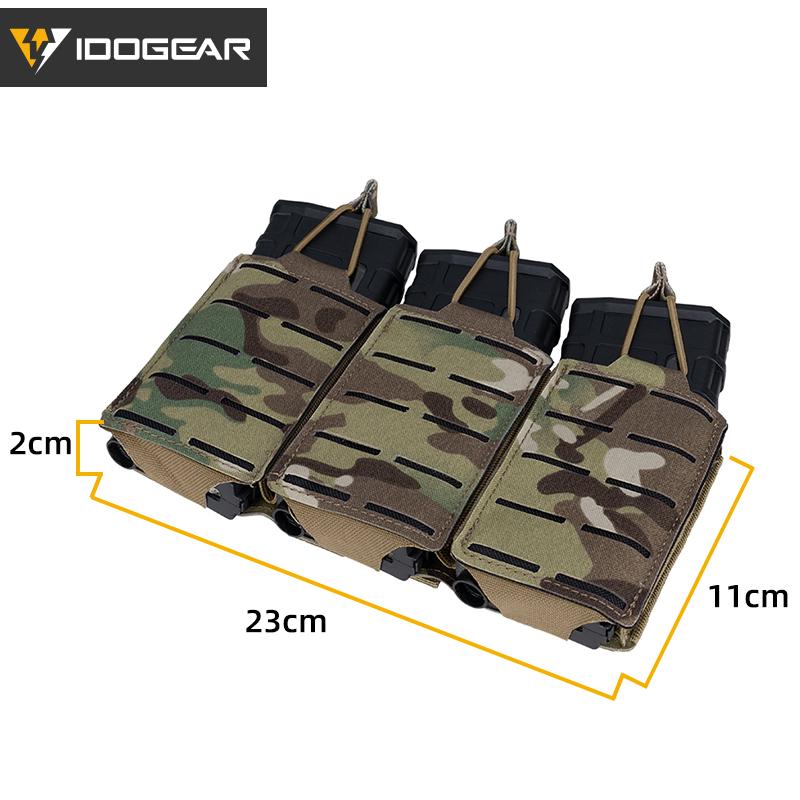 Hot IDOGEAR Tactical Triple Mag Pouch LSR 556 Pouch Military MOLLE Magazine Carrier Holder Pouch Laser Cut 3567