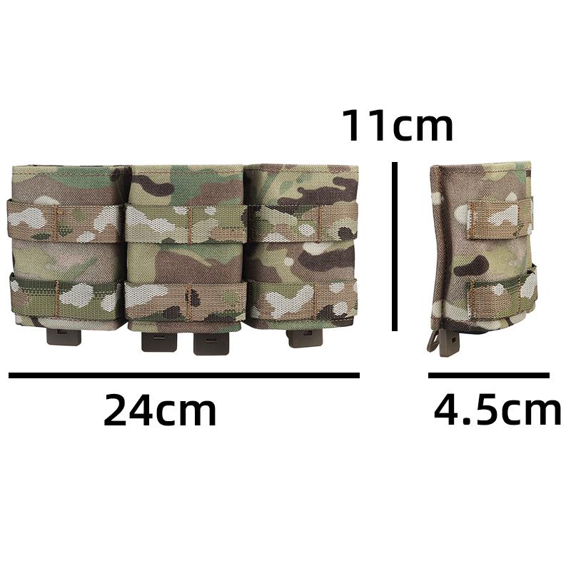 IDOGEAR Tactical Triple Magazine Pouch For 7.62mm Magazine with Hard Insert Carrier Quick Draw Military Molle Mag Pouch MG-F-17