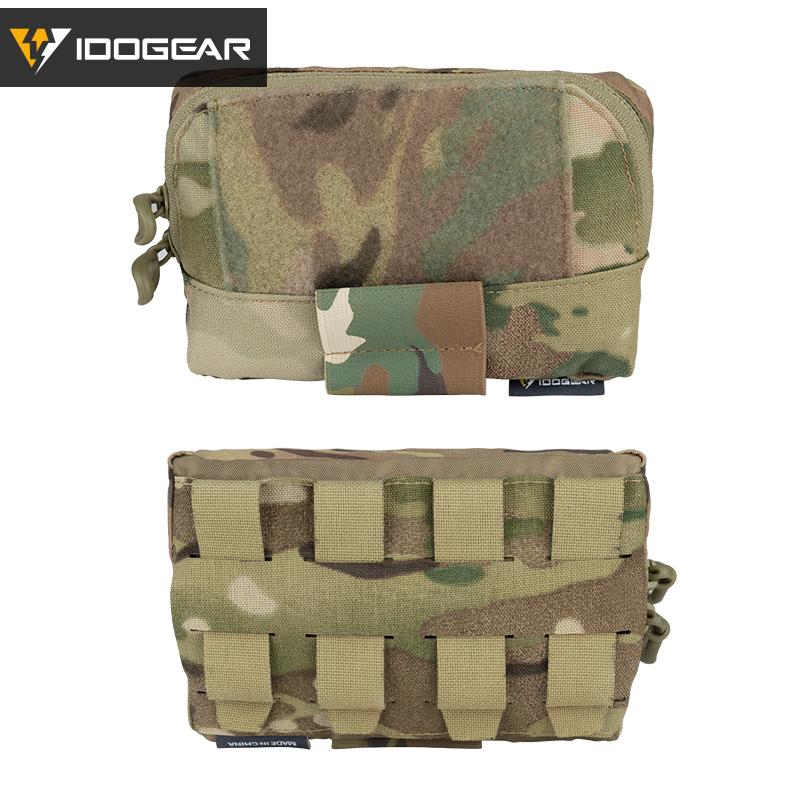 IDOGEAR Tactical FERRO Chest Pouch Hook&Loop 500D Nylon Laser Cut Elastic Cloth Multi-tape Pouch Map Bag Chest Bag Storage Pouch Lightweight Portable Military Outdoor 35103