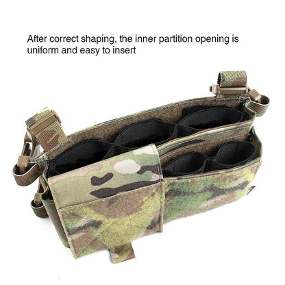 IDOGEAR PEW Tactical MK3 MK4 Front Panel Pouch Chest Rig Quick Release Modular Magazine Pouch with Inner Triple 556 Magazine Pouch VT06