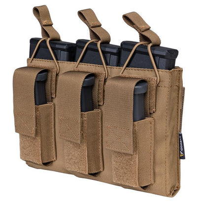 IDOGEAR Tactical Triple Magazine Pouch For 9mm & 556 Mag Carrier Triple Open Top MOLLE Mag Pouch 3545