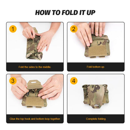 IDOGEAR Tactical Mesh Dump Pouch MOLLE Drop Pouch Recycling Bag Velcro Foldable Lightweight Convenient Outdoor Sports Camping Hunting Bags 3595