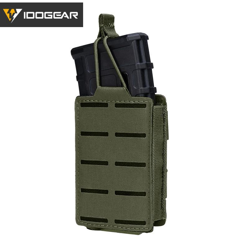 IDOGEAR Tactical Single Mag Pouch LSR 556 Magazine Pouch MOLLE Belt Pouch Laser Cut Magazine Pouch for 556 Mag 3566