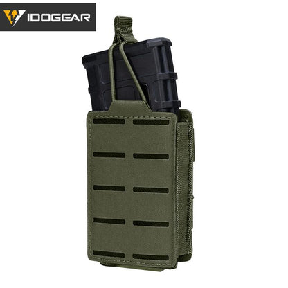 IDOGEAR Tactical Single Mag Pouch LSR 556 Magazine Pouch MOLLE Belt Pouch Laser Cut Magazine Pouch for 556 Mag 3566