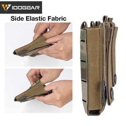 IDOGEAR Tactical Triple Magazine Pouch For Double 9MM and Single 556 Mag Military MOLLE Mag Pouch 3586