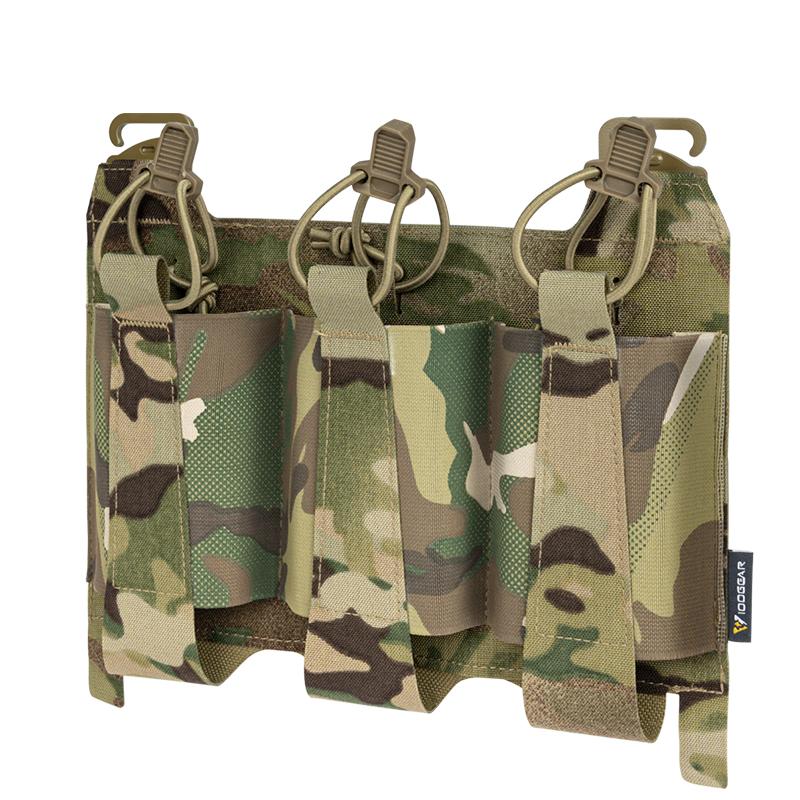 IDOGEAR TEAR Front Flap Triple Magazine Pouch Hook&loop For 556 Mag Holder Elastic Velcro-tape Outdoor Camouflage Military 3599