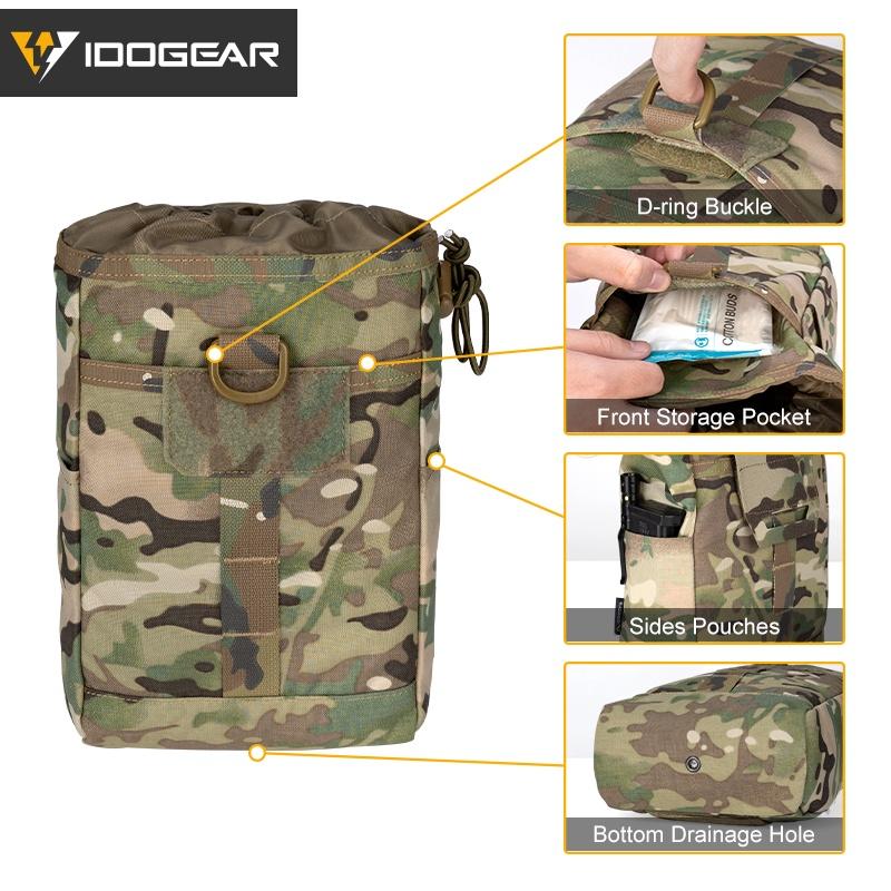 IDOGEAR Tactical Recycling Bag Foldable Military Dump Pouch Tactical MOLLE Drop Pouch 3577