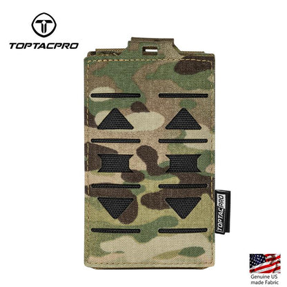 TOPTACPRO Tactical Single Mag Pouch for 556 Mag Open Top Quick Draw Military MOLLE Mag Carrier Nylon Tactical Belt-Pouch Tactical Camouflage Mag Pouch 8514