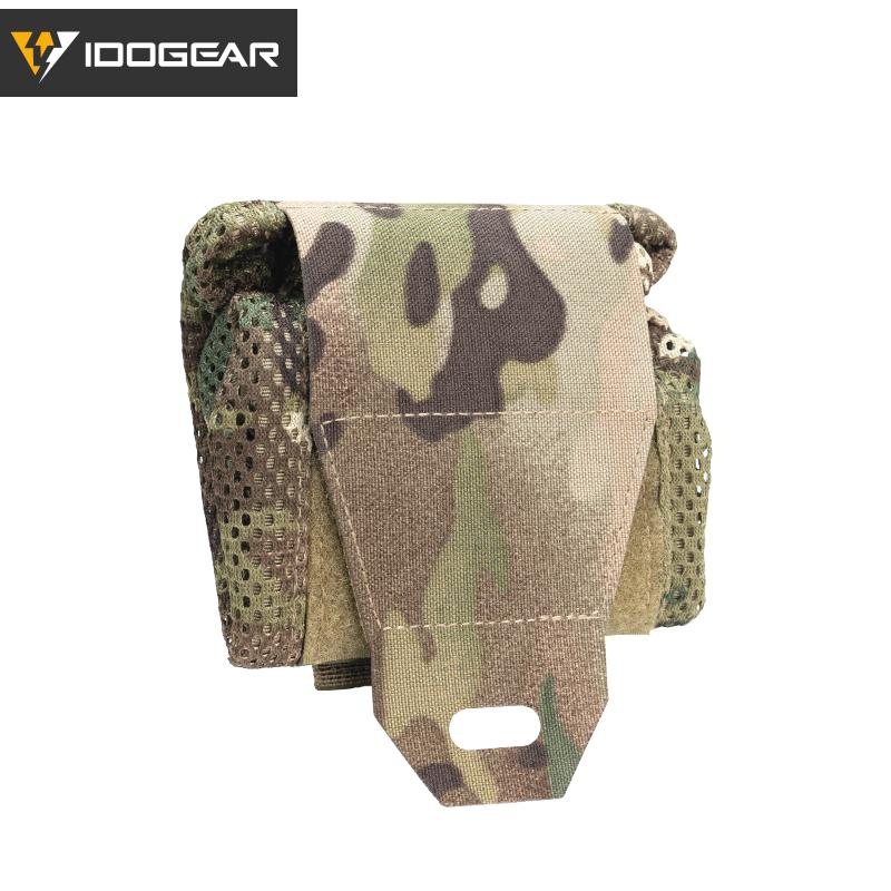 IDOGEAR Tactical Mesh Dump Pouch MOLLE Drop Pouch Recycling Bag Velcro Foldable Lightweight Convenient Outdoor Sports Camping Hunting Bags 3595