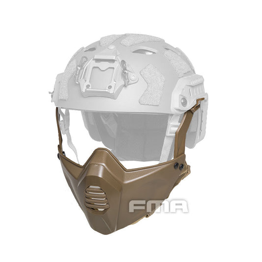 FMA Tactical Half Face Mask With Helmet Guide Rail Connect for SF Tactical Helmet TB1335