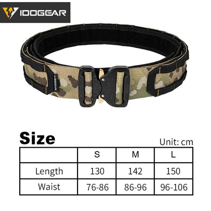 IDOGEAR Tactical Combat Belt Original COBRA Buckle Quick Release Molle (2") Belt Mans Nylon Belts For Waist 76-106cm 3420