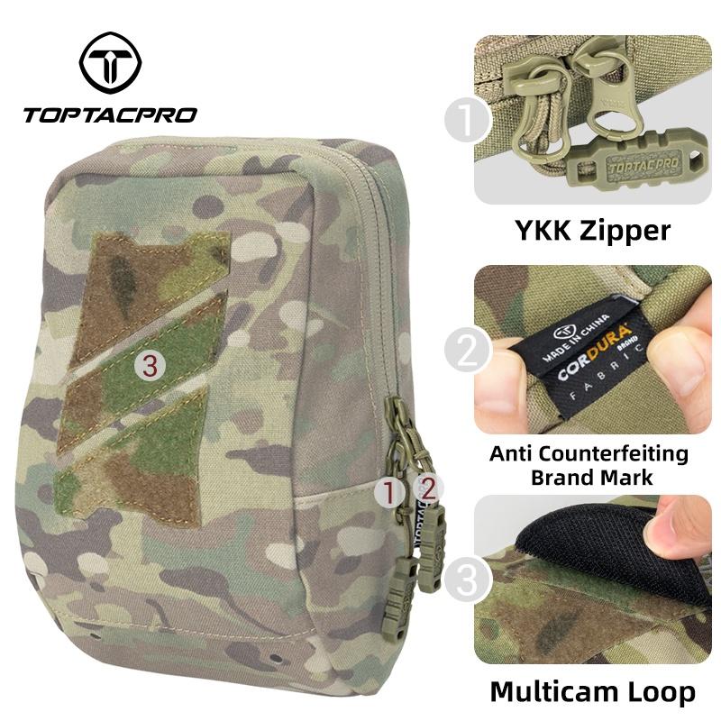 TOPTACPRO Tactical Utility Pouch Laser Cut MOLLE EDC Multifunction Sundries Recycling Bag Micro Med Kit 8518